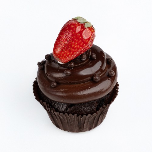Çilekli Bitter Çikolatalı Cupcake